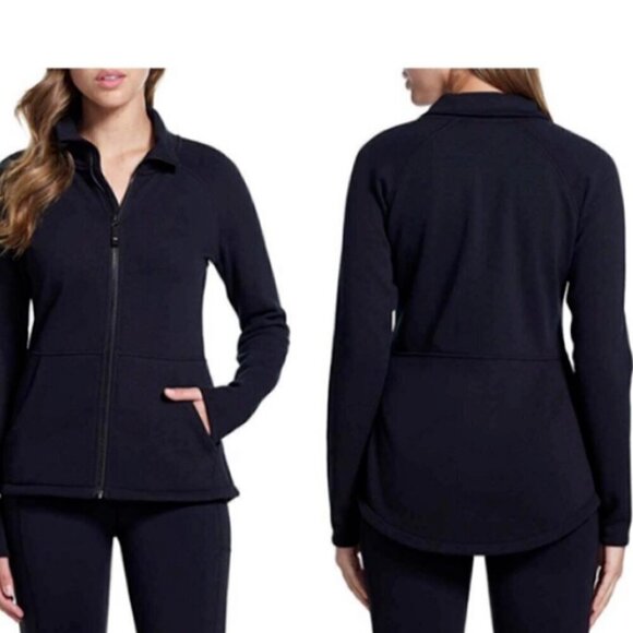 Skechers Go Walk Fleece Full Zip Jacket Sz S Black 71M - Picture 1 of 8